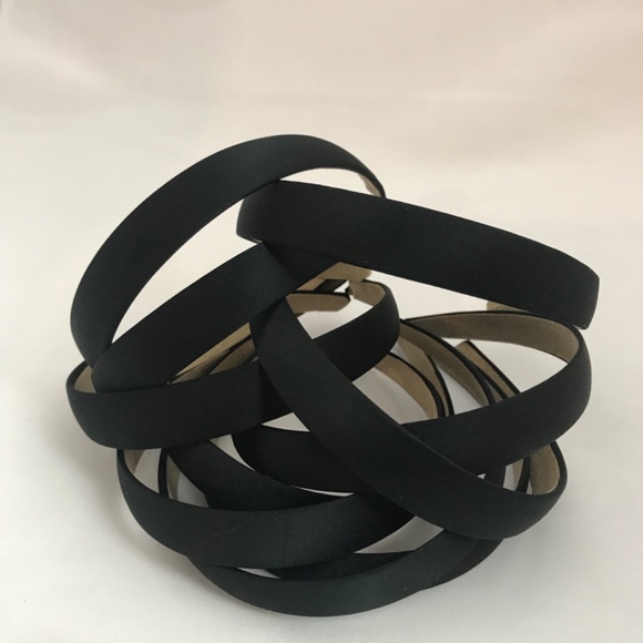 10 Pack Black Matte Satin Headbands, Bulk, Crafts, 2 Centimeters thick - Picture 2 of 8